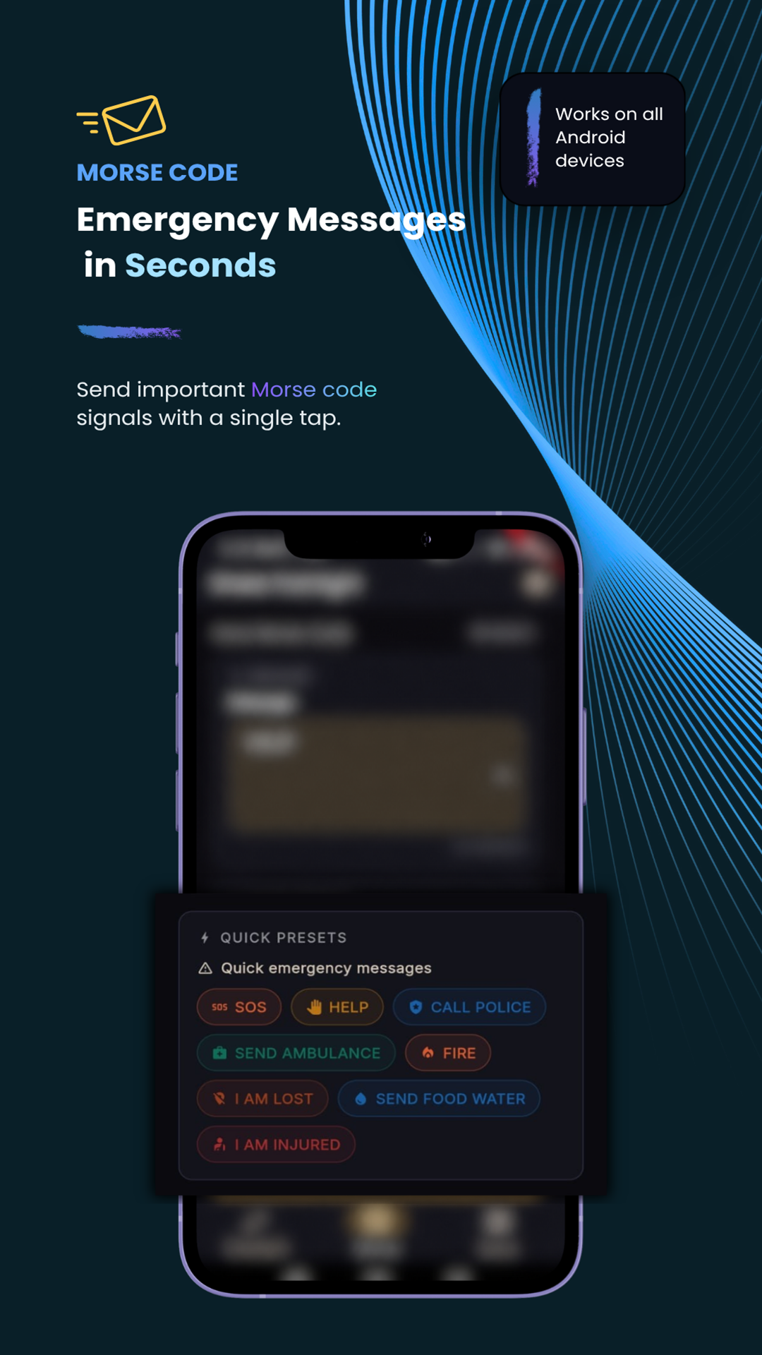 Send emergency Morse messages in seconds